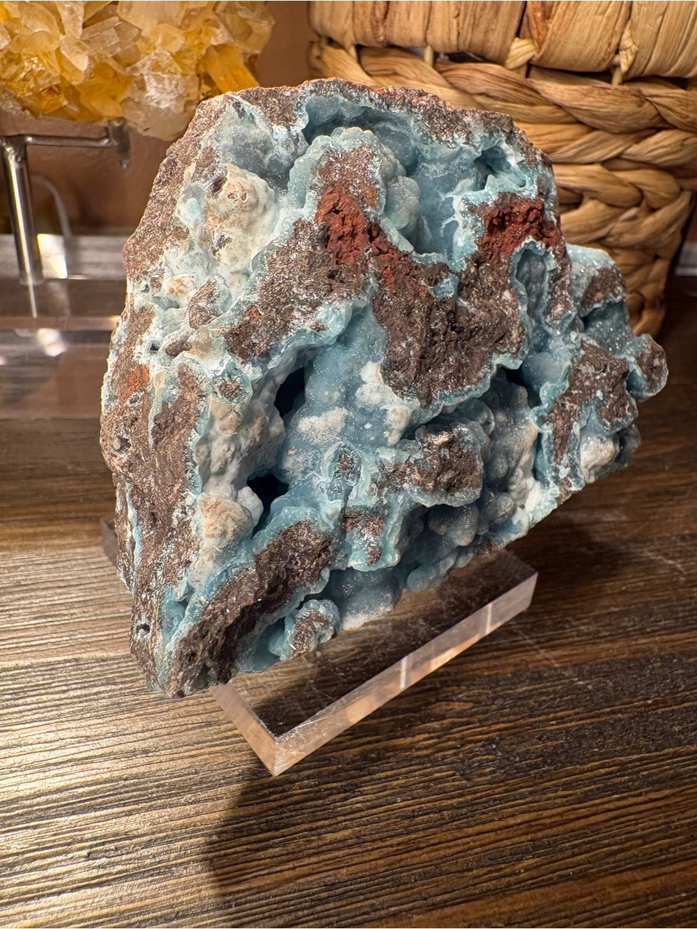 Blue Botryoidal Smithsonite Specimen - Picture 3 of 8